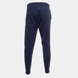 Pre Owned Polo Ralph Lauren Navy Blue Cotton Knit Joggers M