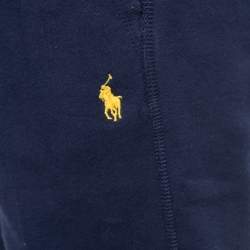 Pre Owned Polo Ralph Lauren Navy Blue Cotton Knit Joggers M