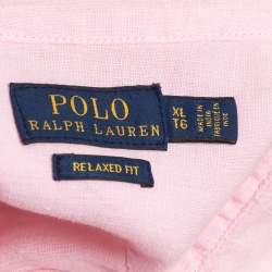 Pre Owned Polo Ralph Lauren Light Pink Linen Relaxed Fit Shirt XL