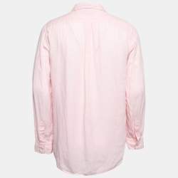 Pre Owned Polo Ralph Lauren Light Pink Linen Relaxed Fit Shirt XL