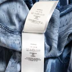 Pre Owned Polo Ralph Lauren Navy Blue Cotton Mesh Knit Collarless Polo T-Shirt L