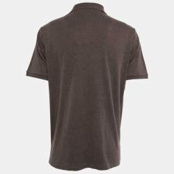 Pre Owned تي شيرت بولو بولو رالف لورين قطني بني مقاس كبير