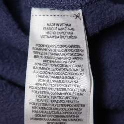 Pre Owned Polo Ralph Lauren Navy Blue Logo Printed Cotton Sweatshirt L