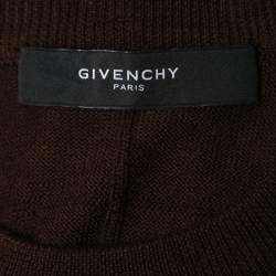 Pre Owned Givenchy Brown Striped Wool Crew Neck Jumper XL