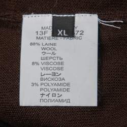 Pre Owned Givenchy Brown Striped Wool Crew Neck Jumper XL