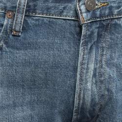 Pre Owned Polo Ralph Lauren Blue Washed & Distressed Denim The Varick Slim Straight Jeans M Waist 32"