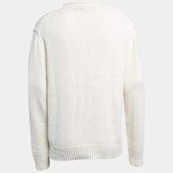 Pre Owned Polo Ralph Lauren White Cotton Knit Marlin Club Sweater L