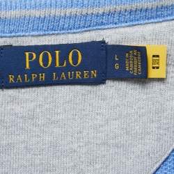 Pre Owned Polo Ralph Lauren Light Blue Cotton Sweatshirt L