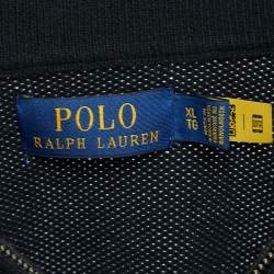 مملوكة مسبقًا Polo Ralph Lauren Black Cotton Knit half Zip Sweater XL