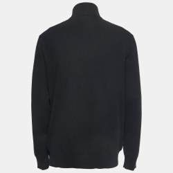 مملوكة مسبقًا Polo Ralph Lauren Black Cotton Knit half Zip Sweater XL