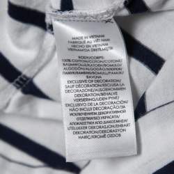 Pre Owned Polo Ralph Lauren White Striped Cotton Crew Neck Half Sleeve Classic Fit T-Shirt L