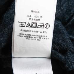Pre Owned Polo Ralph Lauren Navy Blue Logo Embroidered Cotton Crew Neck T-Shirt XL