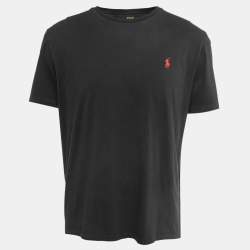 مملوكة مسبقًا Polo Ralph Lauren Black Logo Embroidered Cotton Crew Neck Half Sleeve T-Shirt L