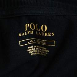 مملوكة مسبقًا Polo Ralph Lauren Black Logo Embroidered Cotton Crew Neck Half Sleeve T-Shirt L