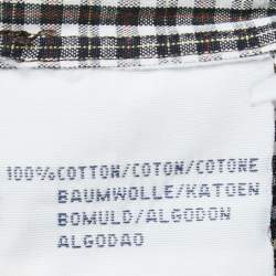 Pre Owned Polo Ralph Lauren Brown Mini Plaid Cotton Button Down Full Sleeve Shirt XL