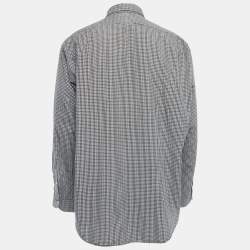 Pre Owned Polo Ralph Lauren Brown Mini Plaid Cotton Button Down Full Sleeve Shirt XL