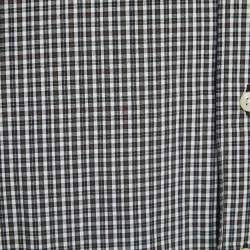 Pre Owned Polo Ralph Lauren Brown Mini Plaid Cotton Button Down Full Sleeve Shirt XL