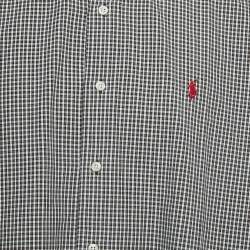 Pre Owned Polo Ralph Lauren Brown Mini Plaid Cotton Button Down Full Sleeve Shirt XL