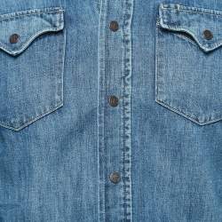 Pre Owned Polo Ralph Lauren Blue Denim Button Front Full Sleeve Shirt S