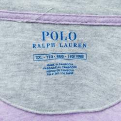 مملوكة مسبقًا Polo Ralph Lauren Purple Logo Embroidered Cotton Knit High Neck Full Sleeve T-Shirt XXL