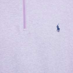 مملوكة مسبقًا Polo Ralph Lauren Purple Logo Embroidered Cotton Knit High Neck Full Sleeve T-Shirt XXL