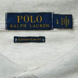 Pre Owned Polo Ralph Lauren White Cotton Custom Fit Polo T-Shirt L