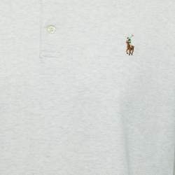 Pre Owned Polo Ralph Lauren White Cotton Custom Fit Polo T-Shirt L