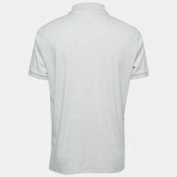 Pre Owned Polo Ralph Lauren White Cotton Custom Fit Polo T-Shirt L