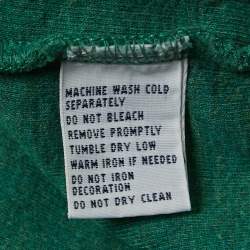 Pre Owned Polo Ralph Lauren Green Cotton Knit Half Zip Sweater L