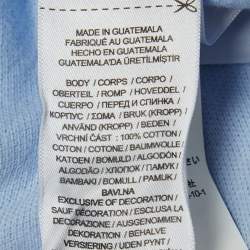 Pre Owned Polo Ralph Lauren Blue Distressed Paint Splatter Cotton Pique Polo T-Shirt M