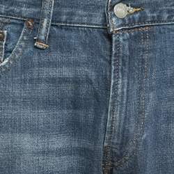 Pre Owned Polo Ralph Lauren Blue Distressed Denim The Sulivan Slim Jeans L Waist 34"