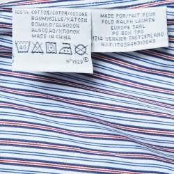 Pre Owned Polo Ralph Lauren Blue Striped Cotton Button Down Custom Fit Shirt M