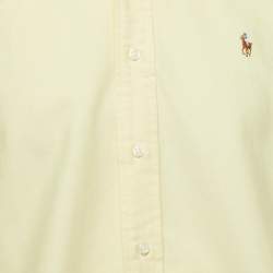 Pre Owned Polo Ralph Lauren Yellow Cotton Button Down Custom Fit Shirt M