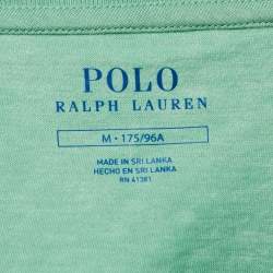 Pre Owned Polo Ralph Lauren Green Cotton Printed Long Sleeve T-Shirt M