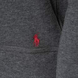 Pre Owned Polo Ralph Lauren Grey Cotton Crew Neck Long Sleeve T-Shirt M