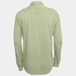 Pre Owned Polo Ralph Lauren Green Featherweight Mesh Button Down Full Sleeve Shirt M