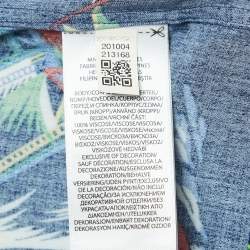 Pre Owned Polo Ralph Lauren Navy Blue Print Crepe Button Front Custom Fit Shirt M