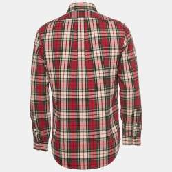 Pre Owned Polo Ralph Lauren Red Checked Cotton Flannel Shirt M