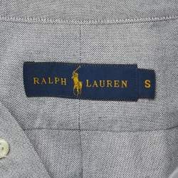 Pre Owned Polo Ralph Lauren Grey Cotton Button Down Full Sleeve Shirt S