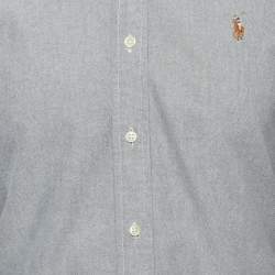 Pre Owned Polo Ralph Lauren Grey Cotton Button Down Full Sleeve Shirt S