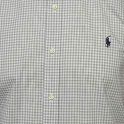 Pre Owned Polo Ralph Lauren Grey Checked Stretch Cotton Button Down Shirt L