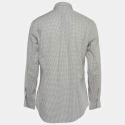 Pre Owned Polo Ralph Lauren Grey Checked Stretch Cotton Button Down Shirt L
