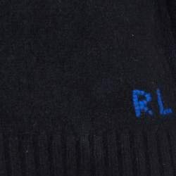 Pre Owned Polo Ralph Lauren Black Bear Intarsia Wool Knit Crew Neck Sweater S