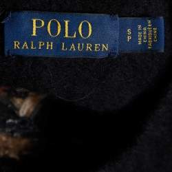 Pre Owned Polo Ralph Lauren Black Bear Intarsia Wool Knit Crew Neck Sweater S