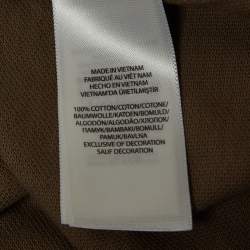 Pre Owned Polo Ralph Lauren Brown Cotton Pique Long Sleeve Polo T-Shirt M