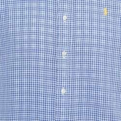 Pre Owned Polo Ralph Lauren Blue Checked Cotton Button Front Shirt S