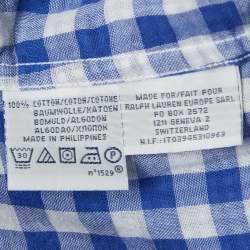 Pre Owned Polo Ralph Lauren Blue Checked Cotton Button Front Shirt S