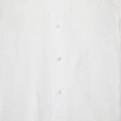 Pre Owned Polo Ralph Lauren White Patterned Linen Shirt 2XL