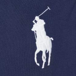 Polo Ralph Lauren Navy Blue Cotton Custom Fit Polo T-Shirt L