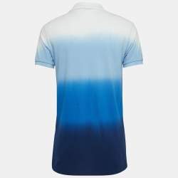 Pre Owned Polo Ralph Lauren Blue Cotton Knit Polo T-Shirt M
